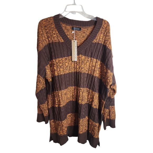 BloomChic Colorblock Plisse Split Side Pullover, NWT, 2X - Picture 2 of 6